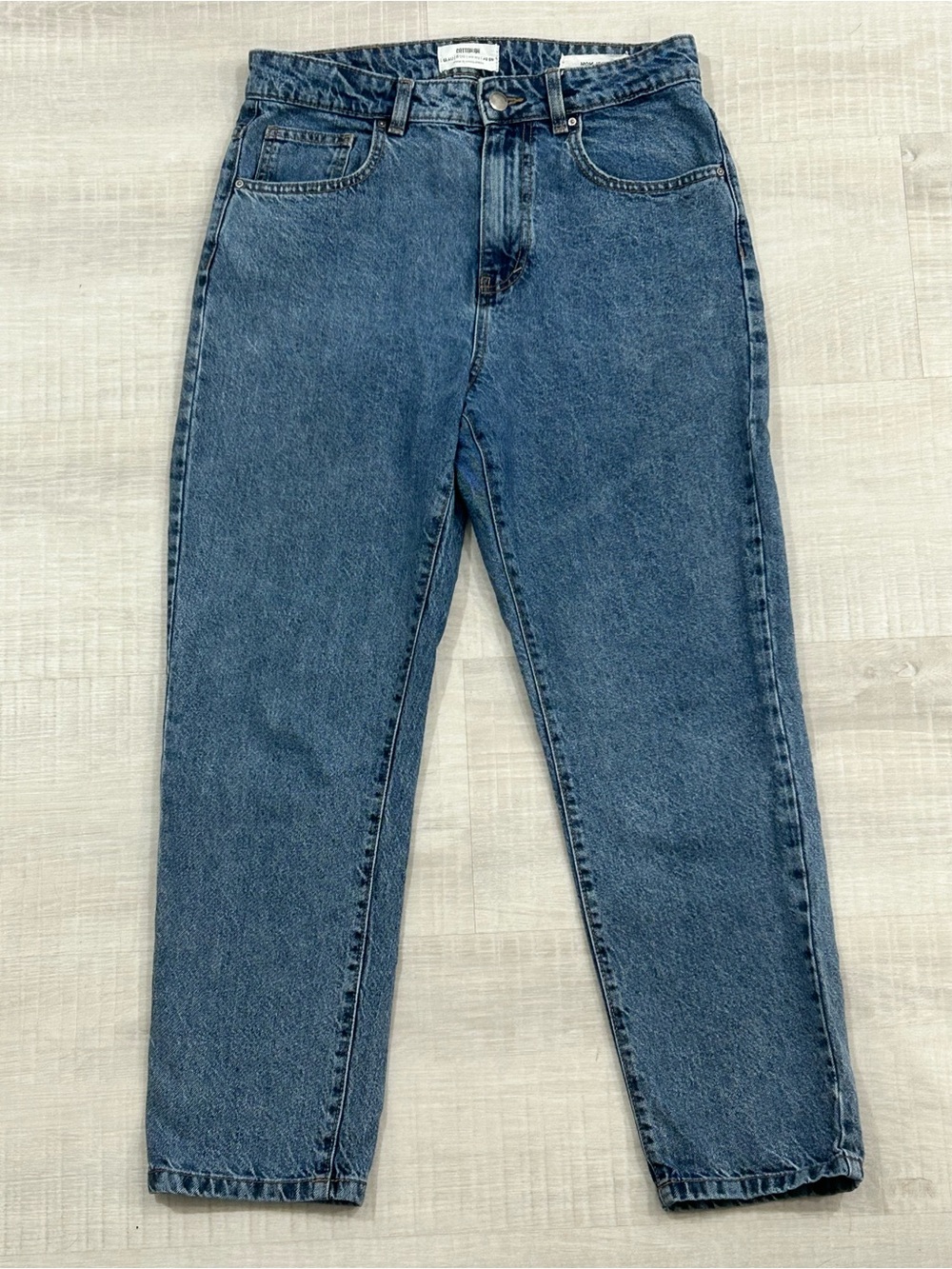 Cotton On Mom Jean Dark Blue Slim Straight Jeans